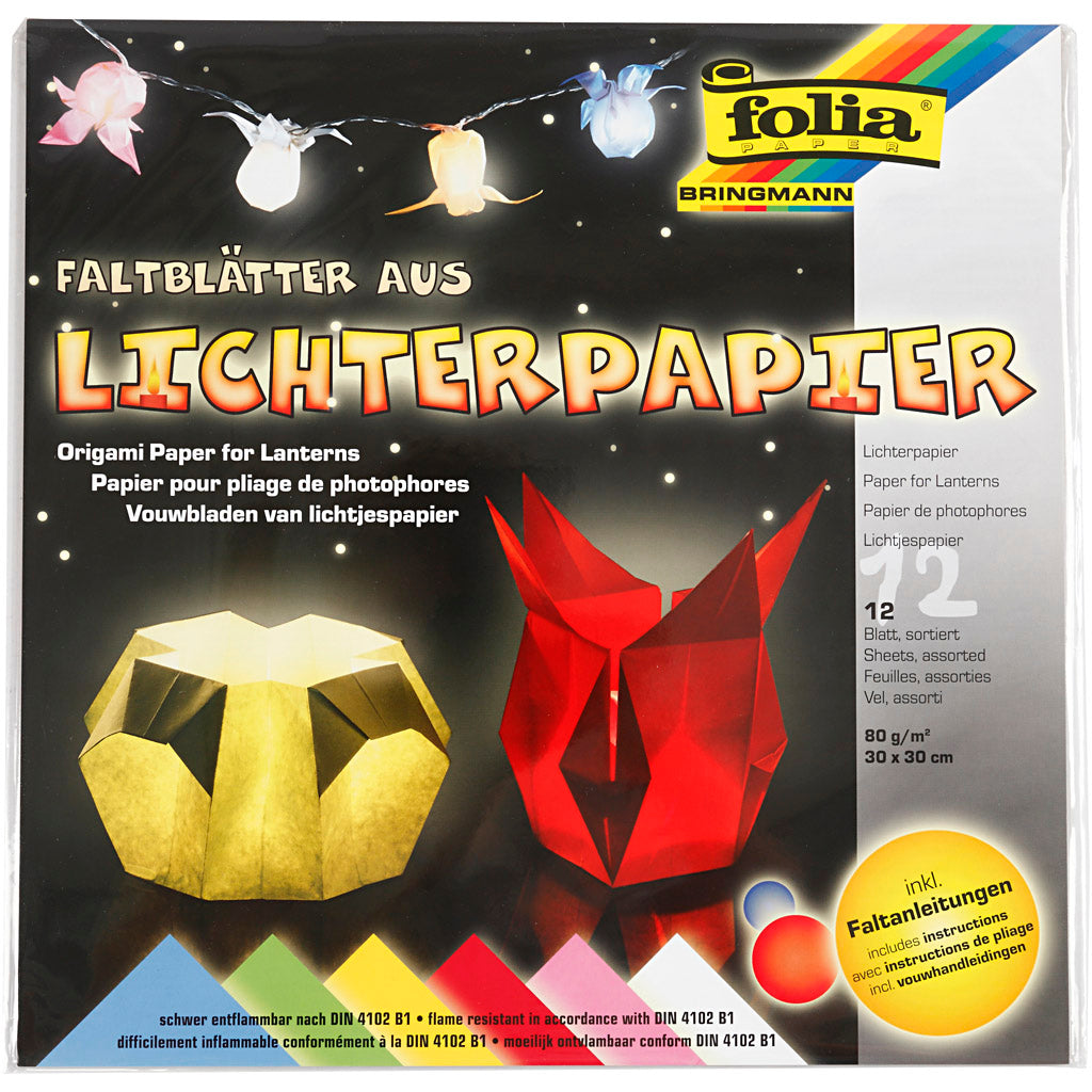 Creativ company lantaarnpapier standaardkleuren 30x30cm , 12 afgesloten