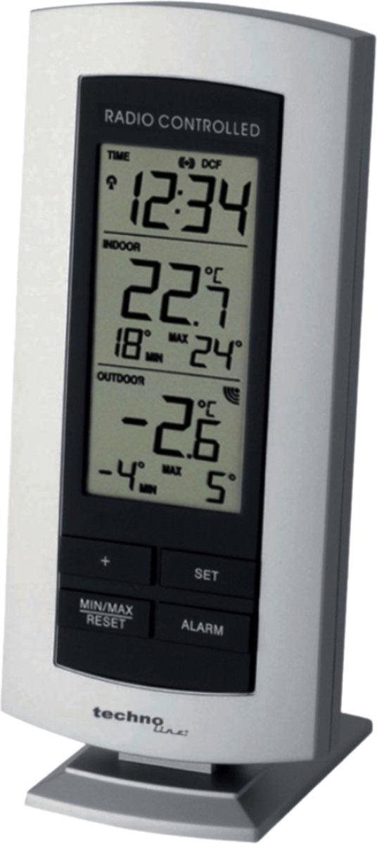 Nextime weerstation - inclusief buitensensor - radiogestuurde wekker - binnen en buiten temperatuurweergave - alarmfunctie - technoline ws 9140-it