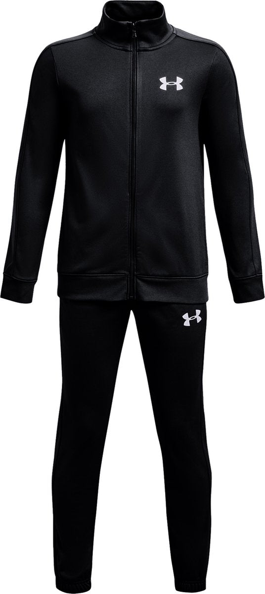 Under armour ua rival knit track suit-blk jongens trainingspak - zwart - wit