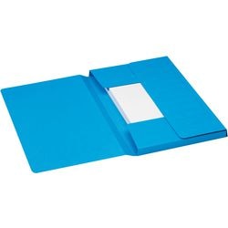 Dossiermap djois 3183602 karton 270g m2 a4 36x25cm blauw bedrukt 3 kleppen