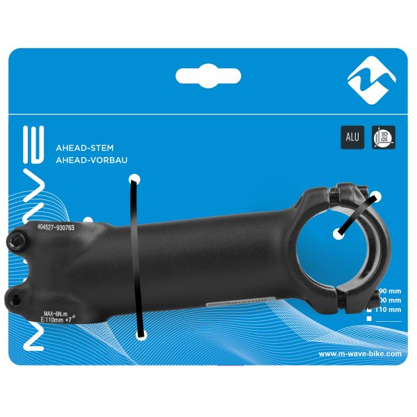 Zoom a-head stuurpen 28,6 110 31,8 mm - zwart