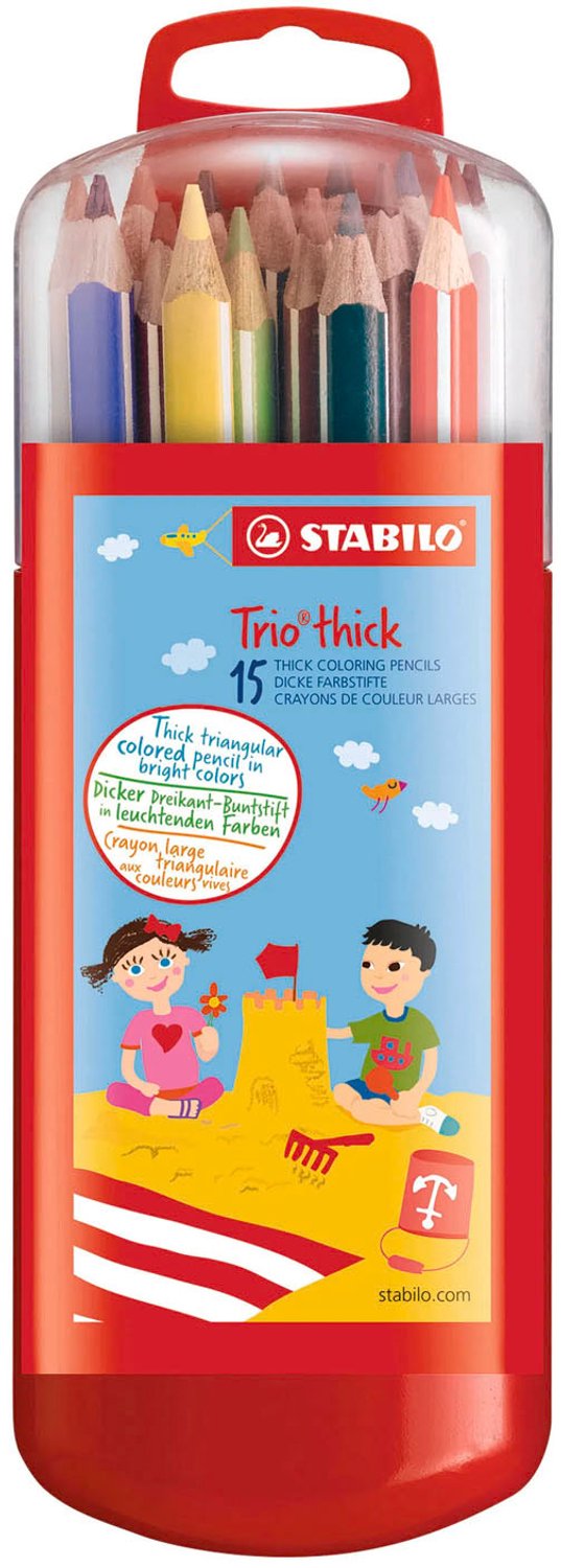 Stabilo trio thick ergonomische kleurpotloden in doos - 15dlg.