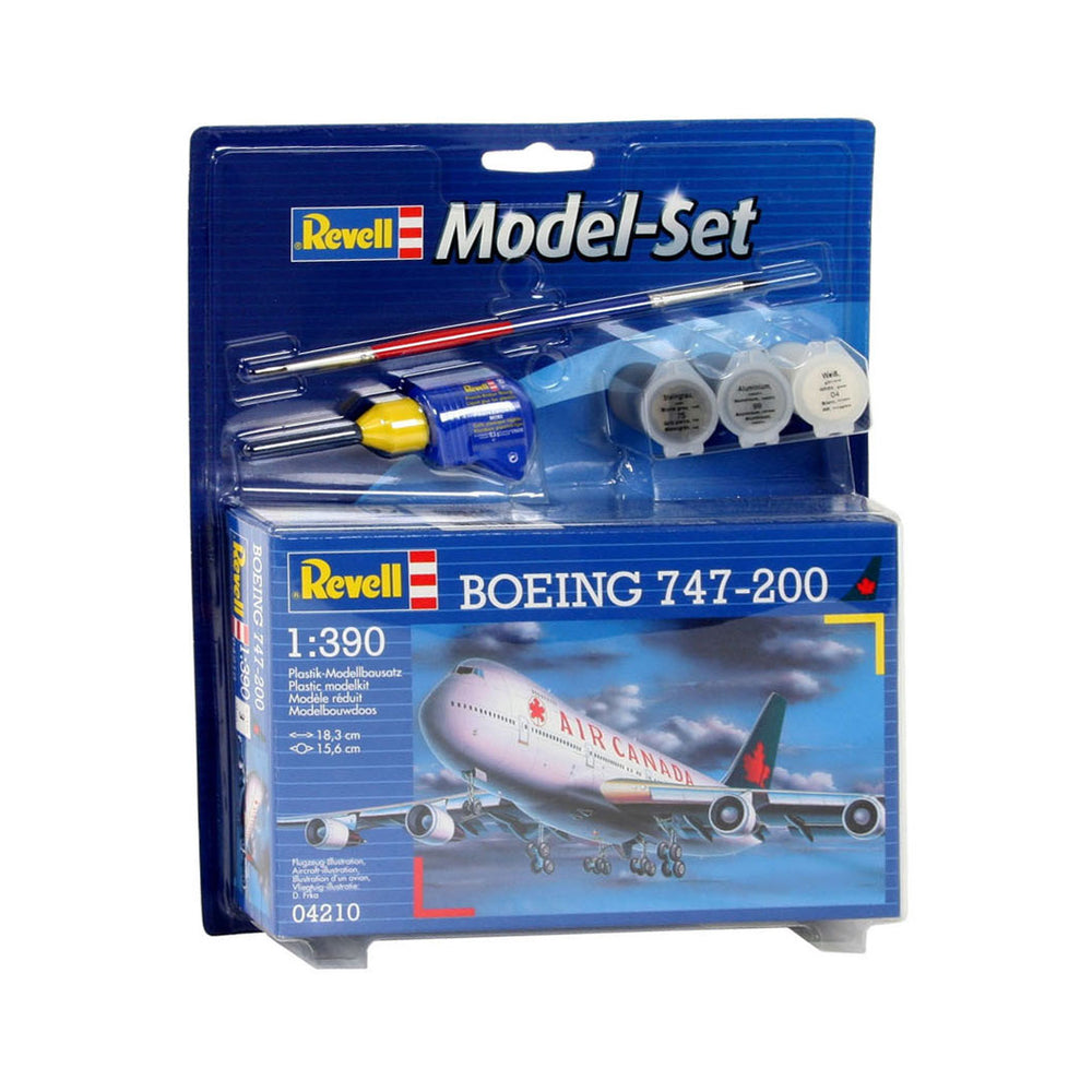 Revell model set boeing 747-200 schaal 1:390 - incl. basiskleuren verf