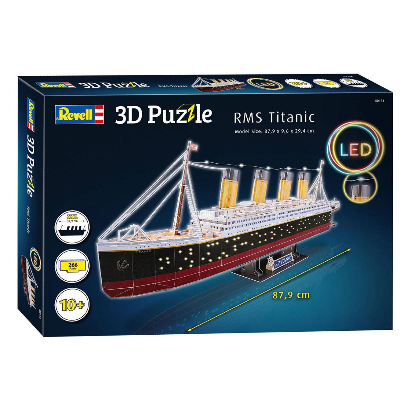 Revell 3d puzzel bouwpakket - rms titanic led edition 266st.