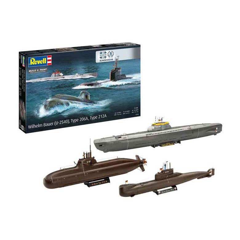Revell modelbouwpakket - 70 years bundeswehr-wilhelm bauer,type 206a,class2 1:144 - 154dlg.