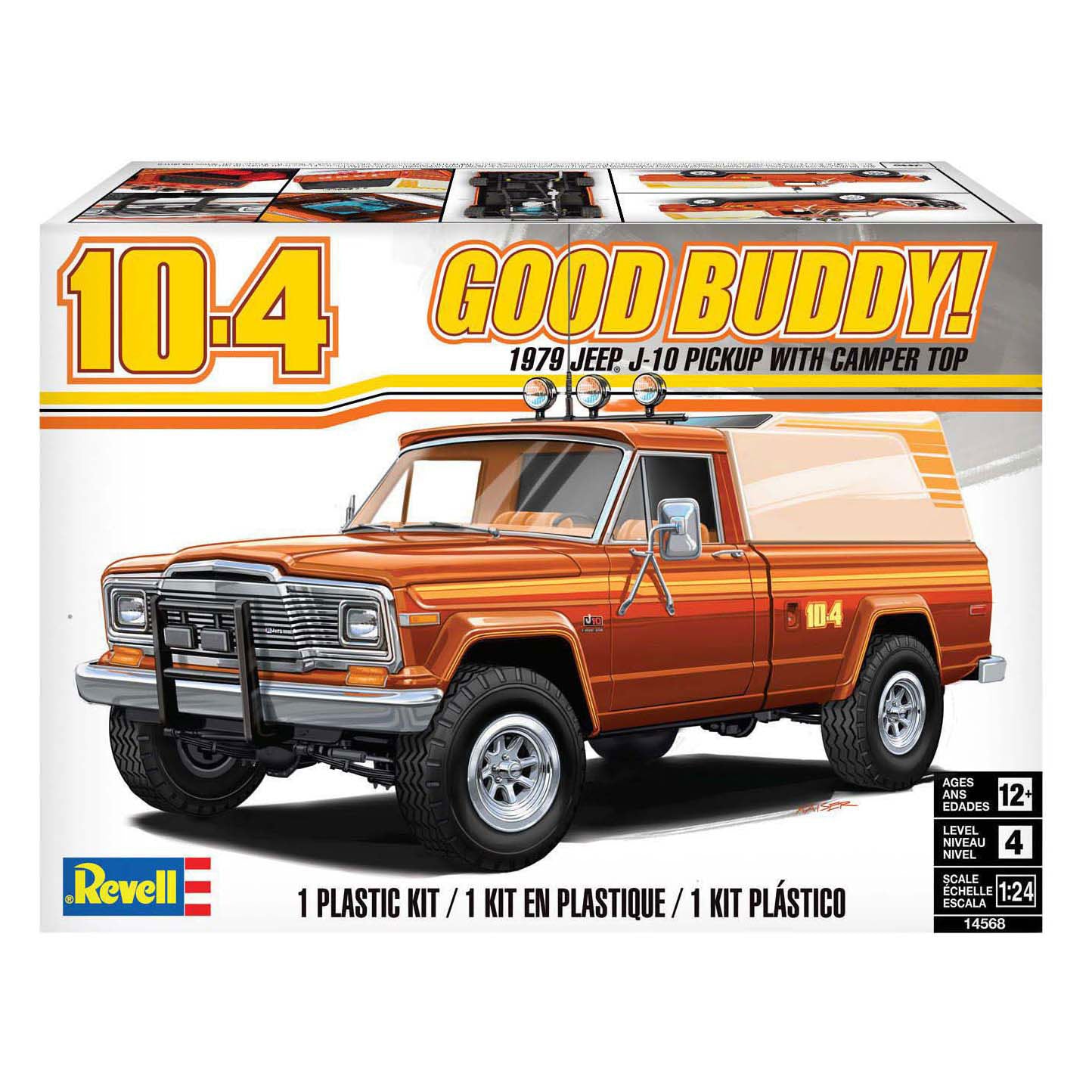 Revell modelbouwpakket - 1979 jeep j-10 pickup with camper top 1:24 -