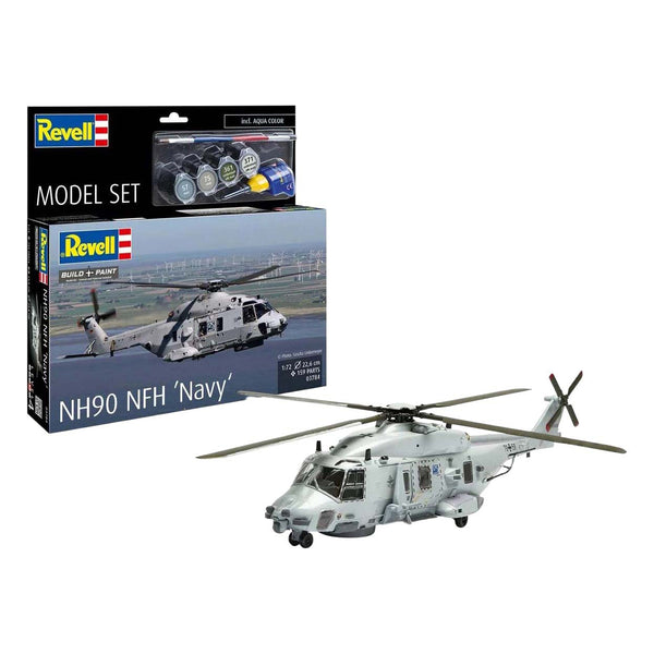 Revell modelbouwpakket - nh90 nfh navy 1:72 - incl. aqua color basiskleuren verf