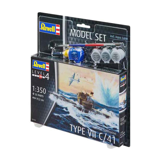 Revell modelbouwpakket - german submarine type vii c 41 1:350 - 35dlg. - incl. basiskleuren verf