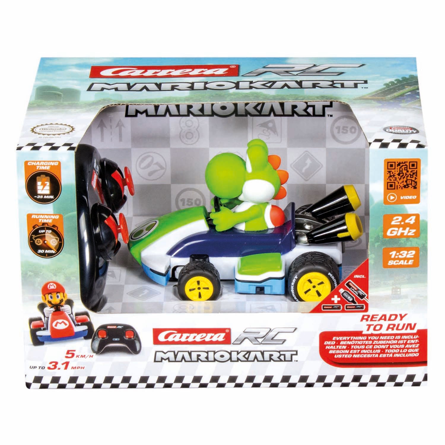 Carrera rc 2,4ghz mario kart(tm) race kart 1:32 - yoshi