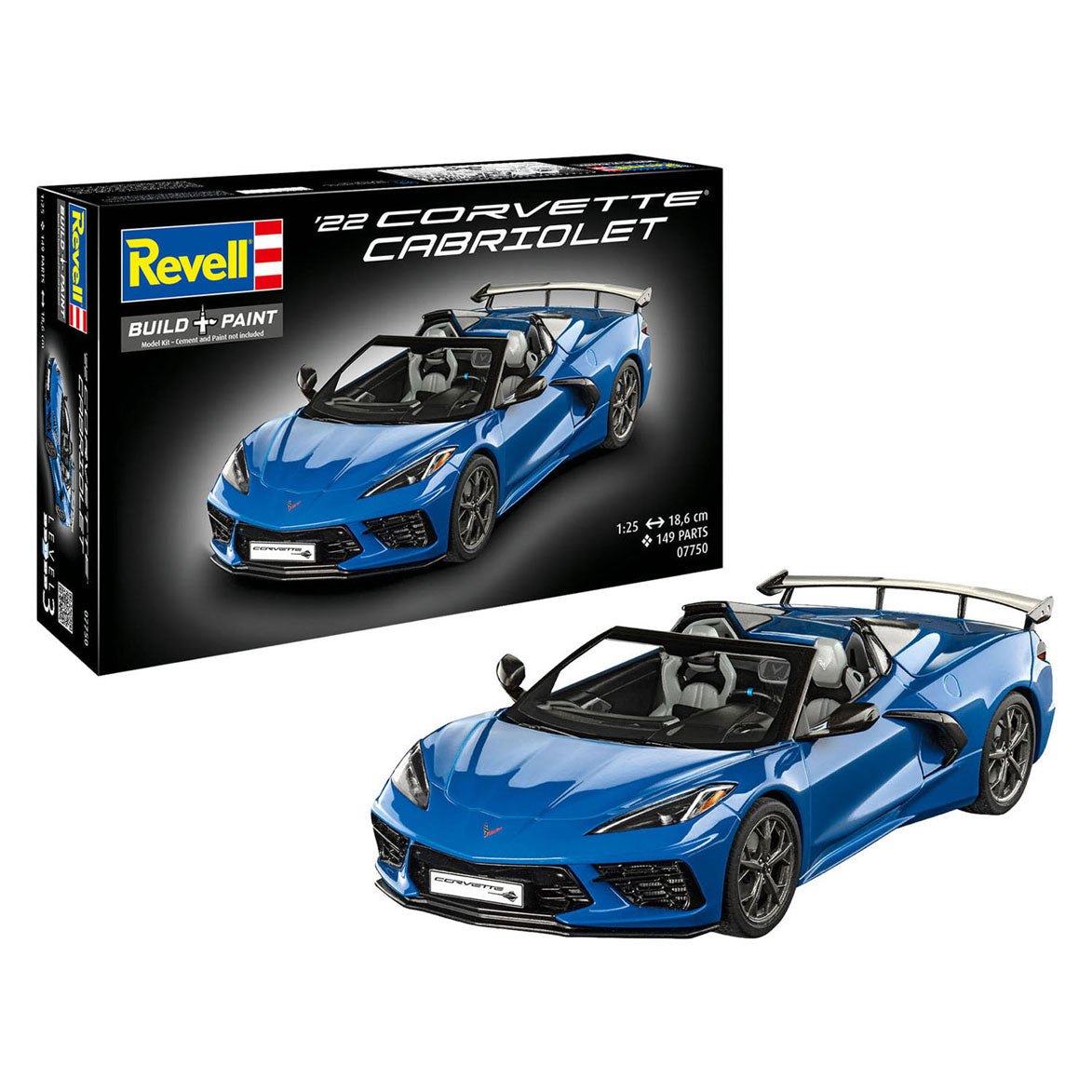 Revell modelbouwpakket corvette c8 cabriolet 1:25 - 149dlg.