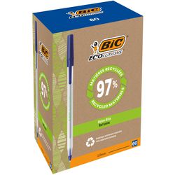 Bic balpen round stic ecolutions 0,4 mm recycled blauw