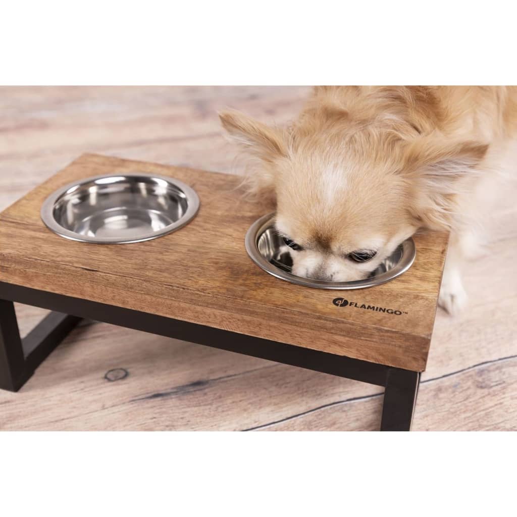 FLAMINGO FLAMINGO Voer drinkbakset Tommy met standaard 2x1600 ml