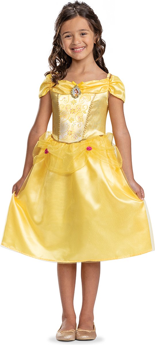 Disguise disney prinses - beauty the beast, belle jurk classic, maat m (7-8 jaar), meisjes