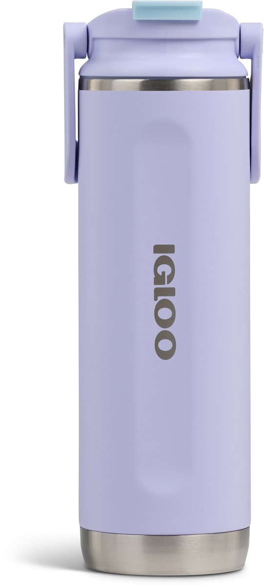Igloo - flip ‘n’ sip - drinkfles - drinkbeker - lila -475ml- thermosfles