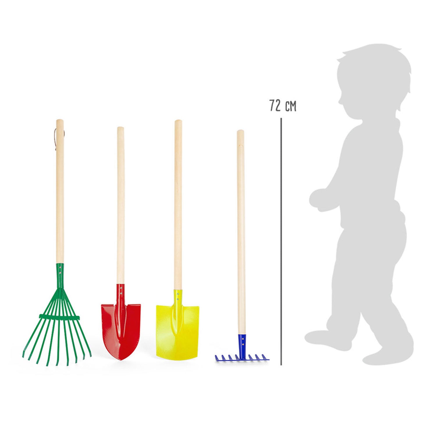 Kleine voet - houten kinder tuingereedschap, 4dlg.