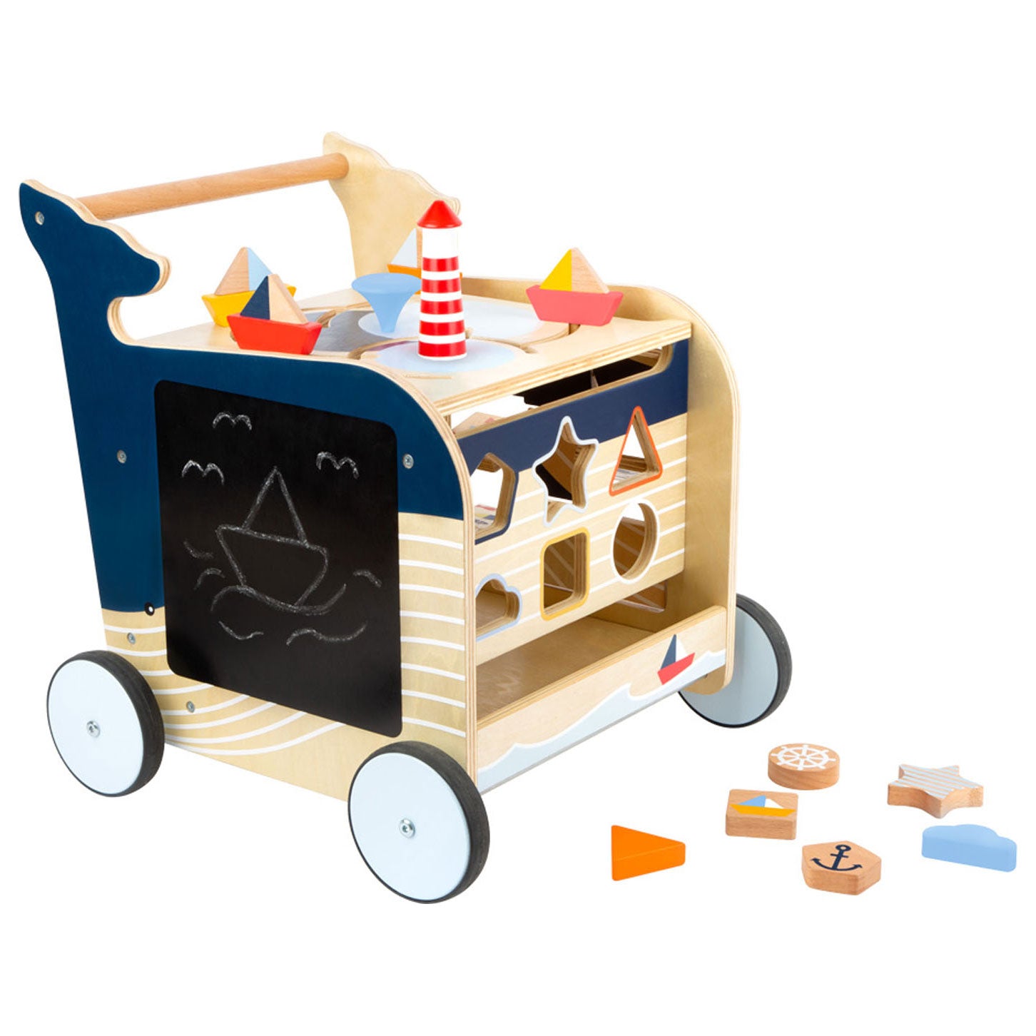 Small foot - wooden activity walker whale
