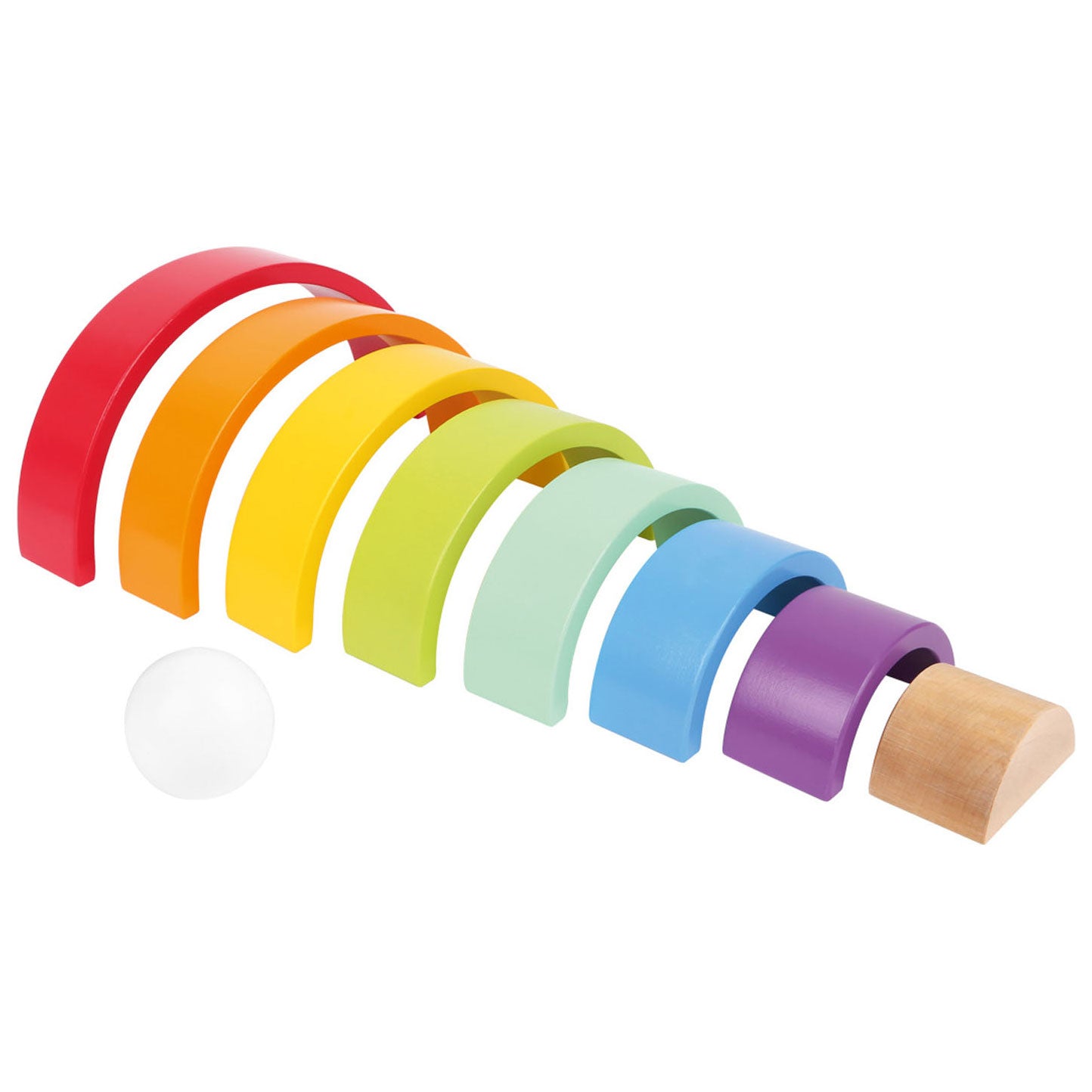 Small foot - wooden building blocks rainbow, 9-piece.