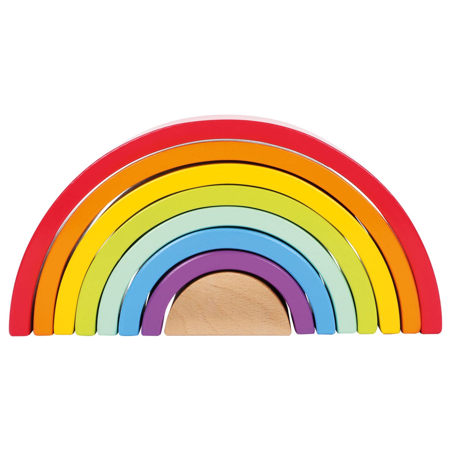Small foot - wooden building blocks rainbow, 9-piece.