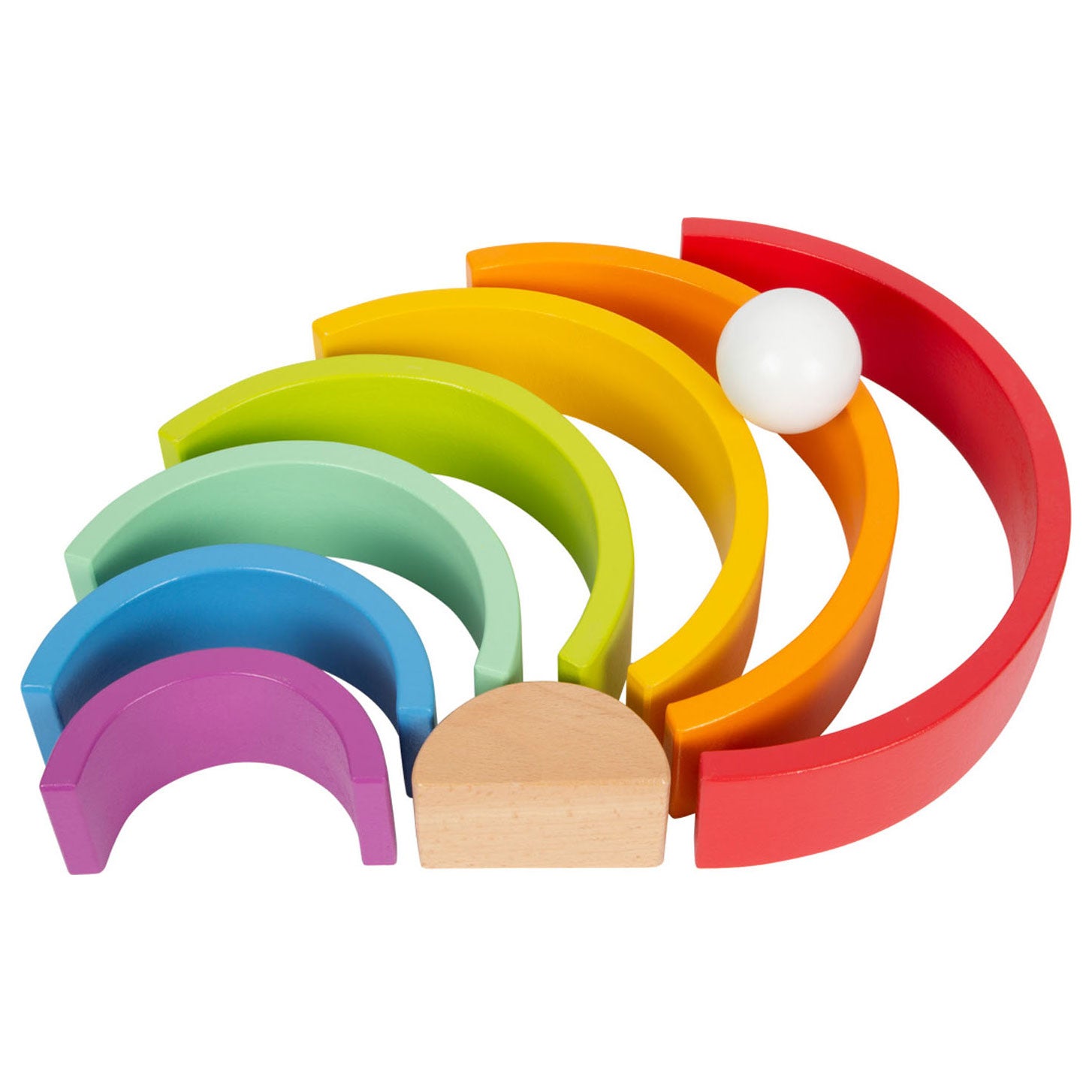 Small foot - wooden building blocks rainbow, 9-piece.