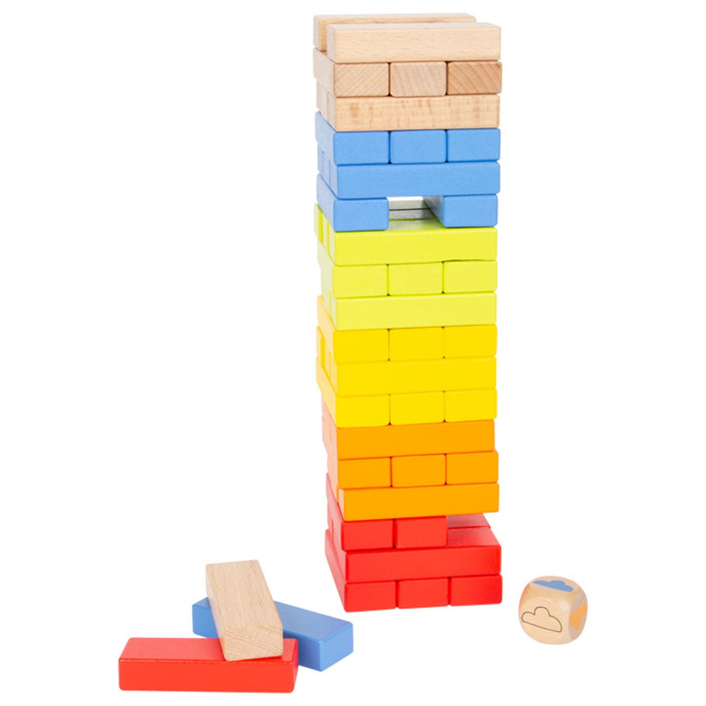 Small Foot - Houten Regenboog Wiebeltoren Spel