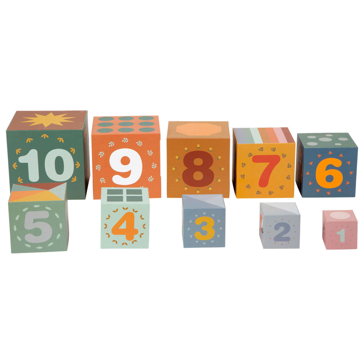 Small foot - stacking blocks safari cardboard, 10-piece.