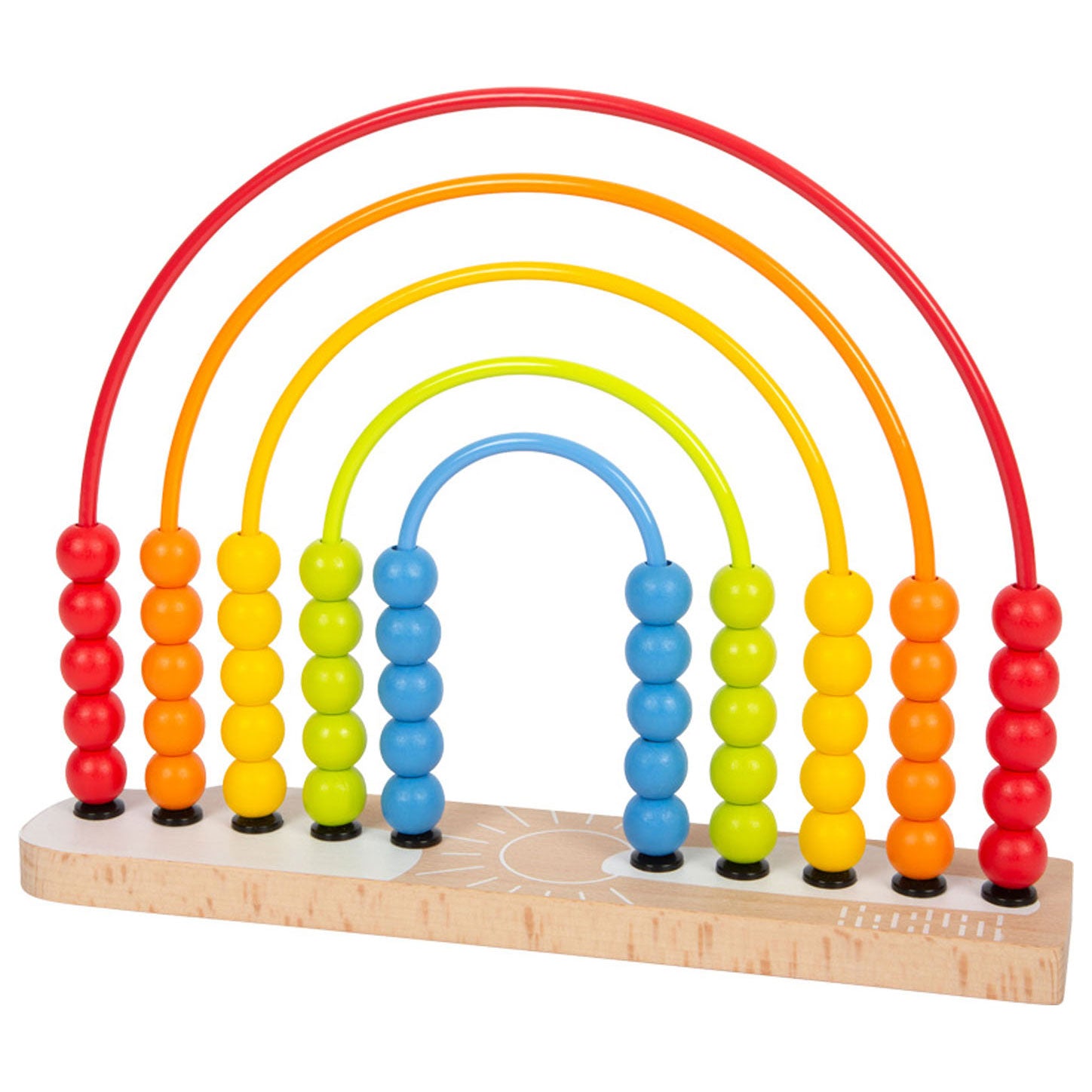 Kleine voet - houten motoriekspiraal regenboog