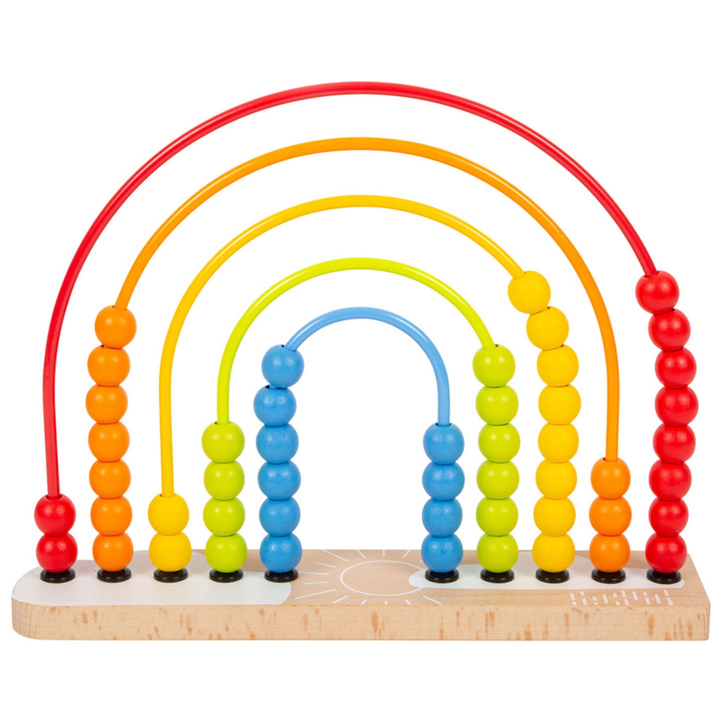 Kleine voet - houten motoriekspiraal regenboog