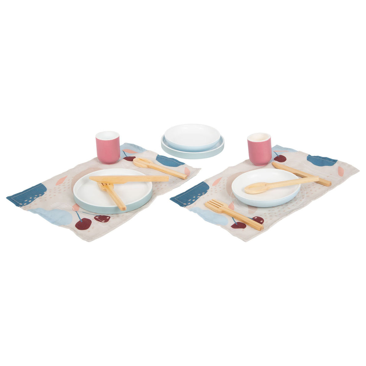 Small foot - wooden cutlery set with placemats, 18 pcs.