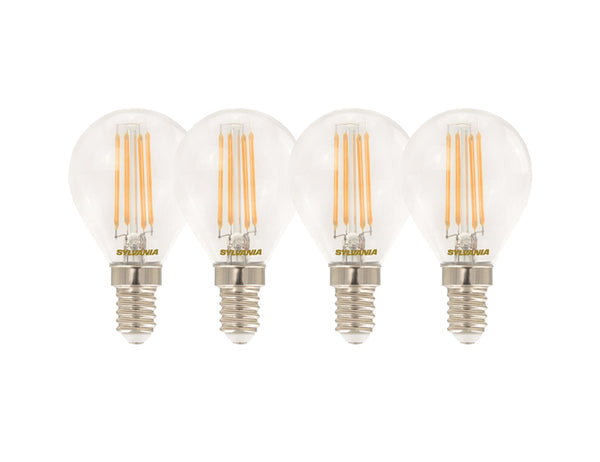 Sylvania ledlamp - e14 - 470 lm - kogel - helder - 4 stuks