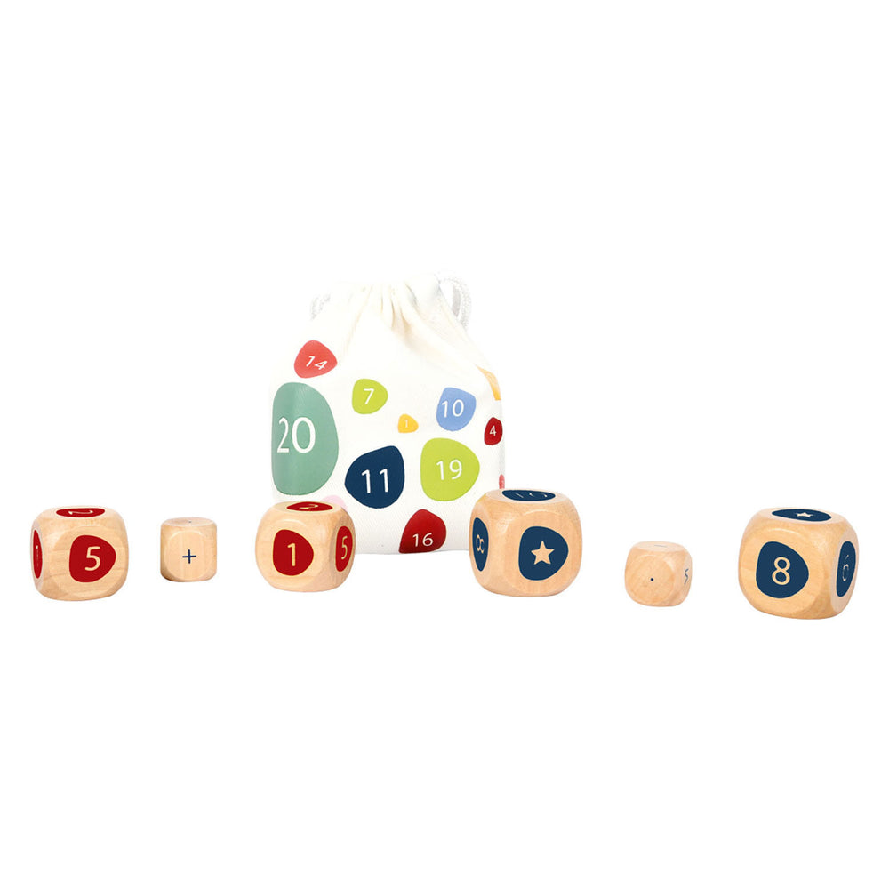 Small foot - wooden dice with arithmetic problems