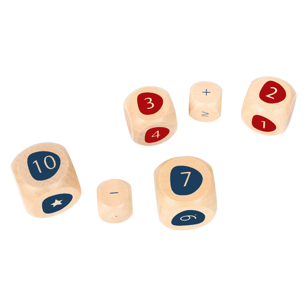 Small foot - wooden dice with arithmetic problems