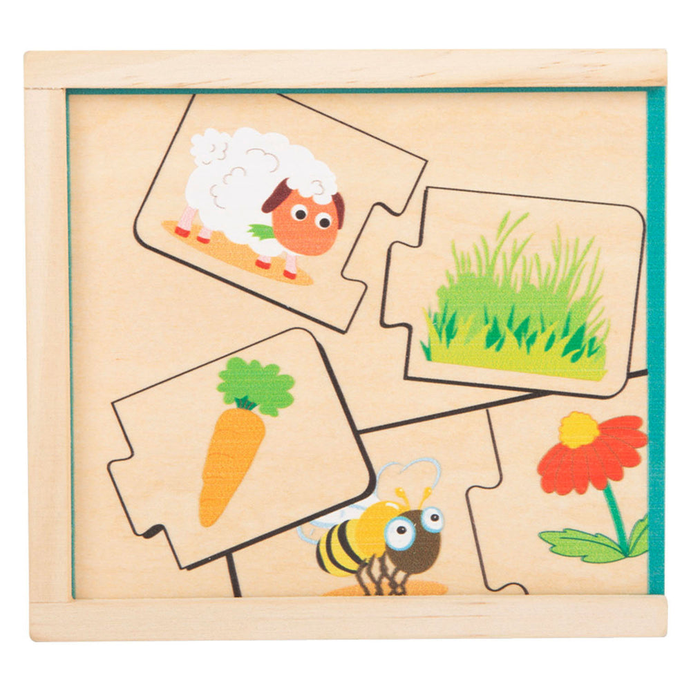 Small Foot Wooden Puzzle Animals and Their Food