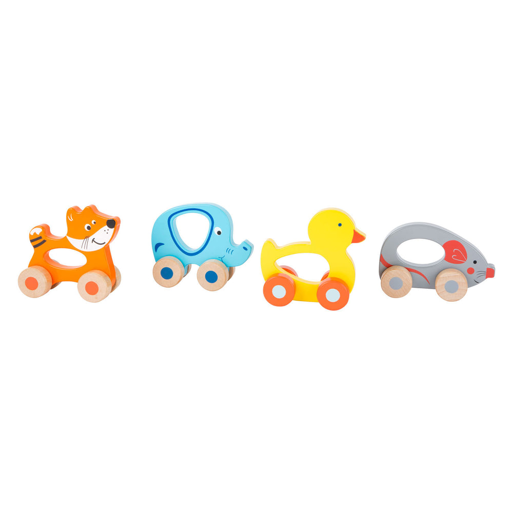 Small foot - wooden push toy animal on wheels