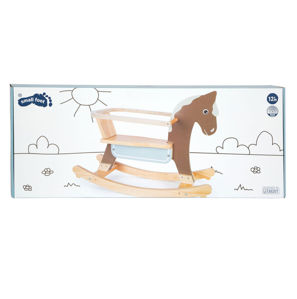 Small foot - rocking horse with seat brown