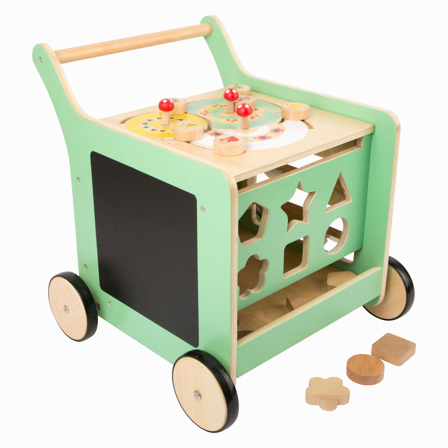 Small Foot Houten Baby Loopwagen Activiteitencentrum Pastel Groen