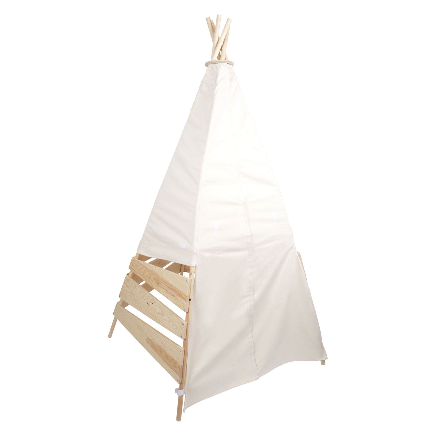 Small foot - houten tipi tent buiten