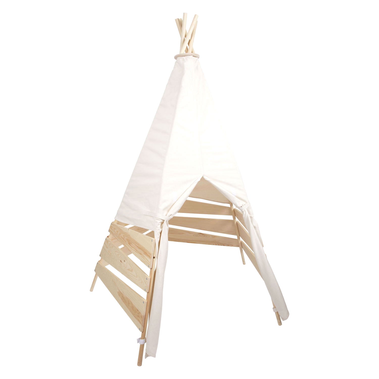 Small foot - houten tipi tent buiten