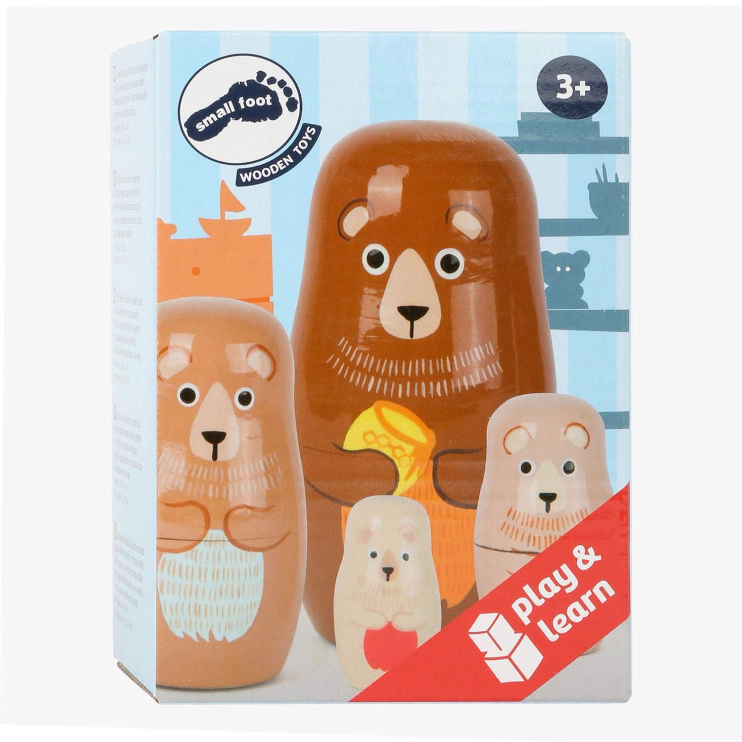 Small foot - wooden nesting dolls bear family