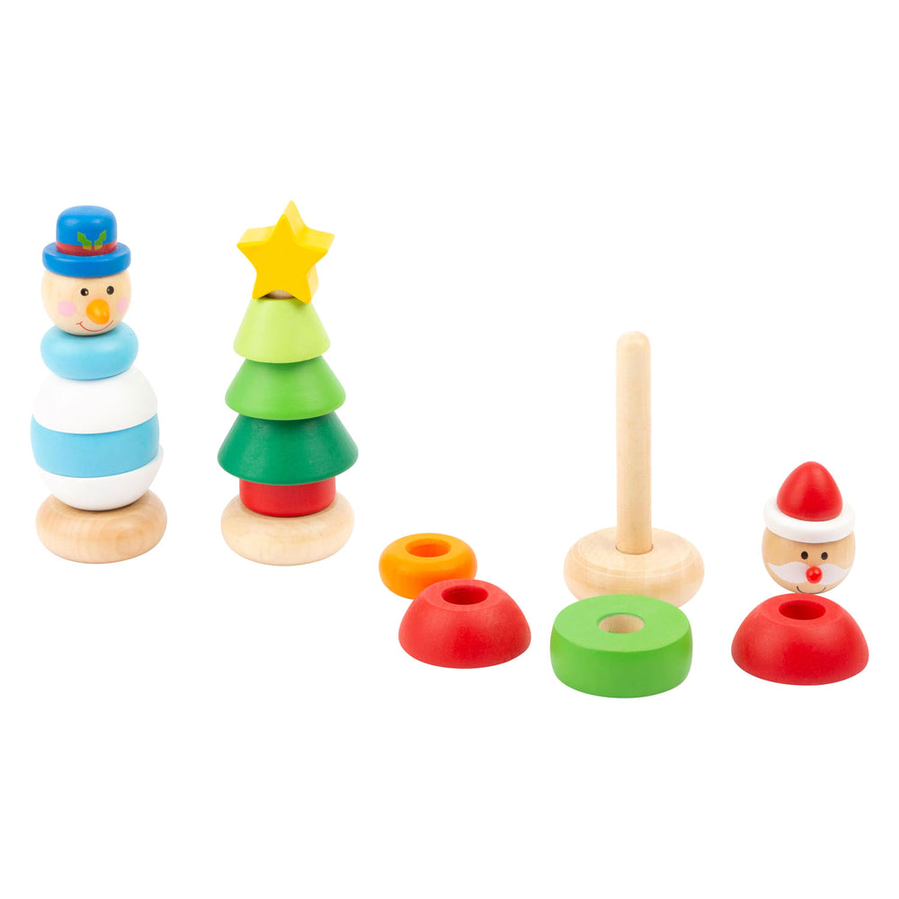 Small foot - wooden stacking tower Christmas figure, per piece