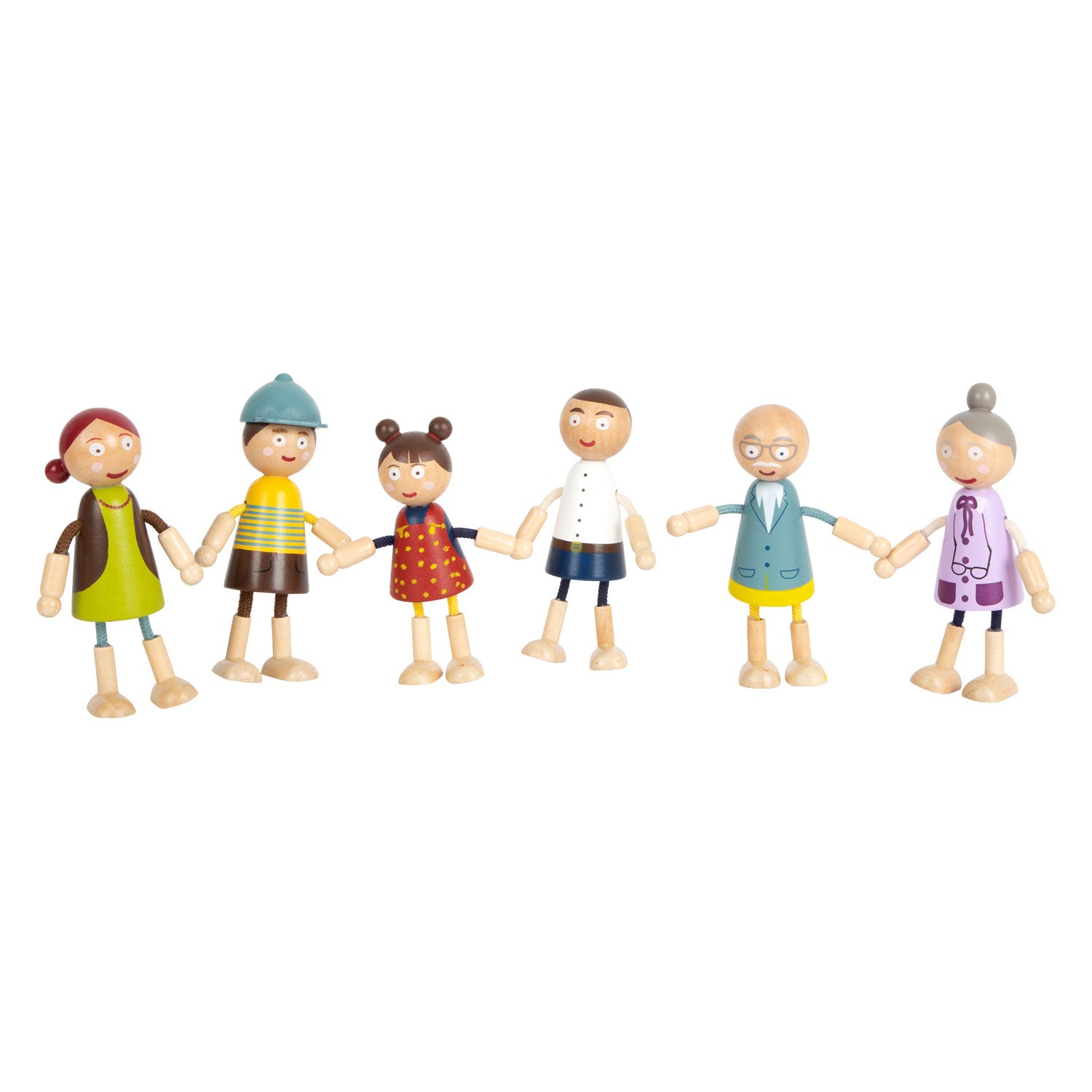 Small foot - houten poppenhuis familie buigbaar, 6st.