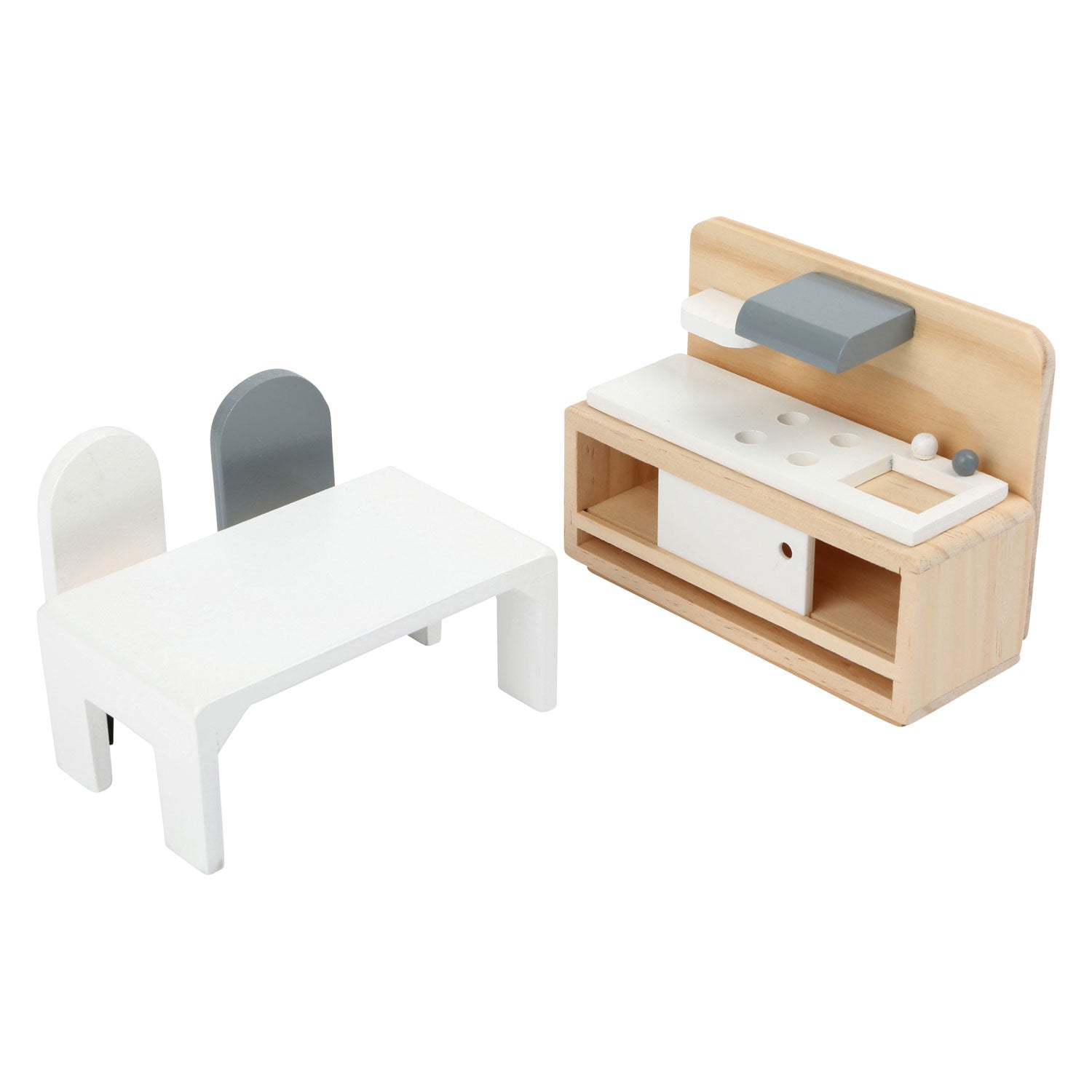 Small foot - wooden dollhouse furniture complete set, 28 pcs.