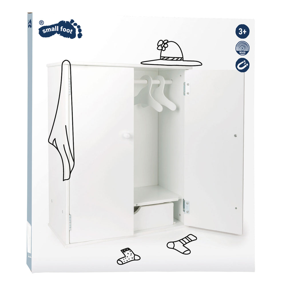 Small foot houten poppen kledingkast 53 cm wit