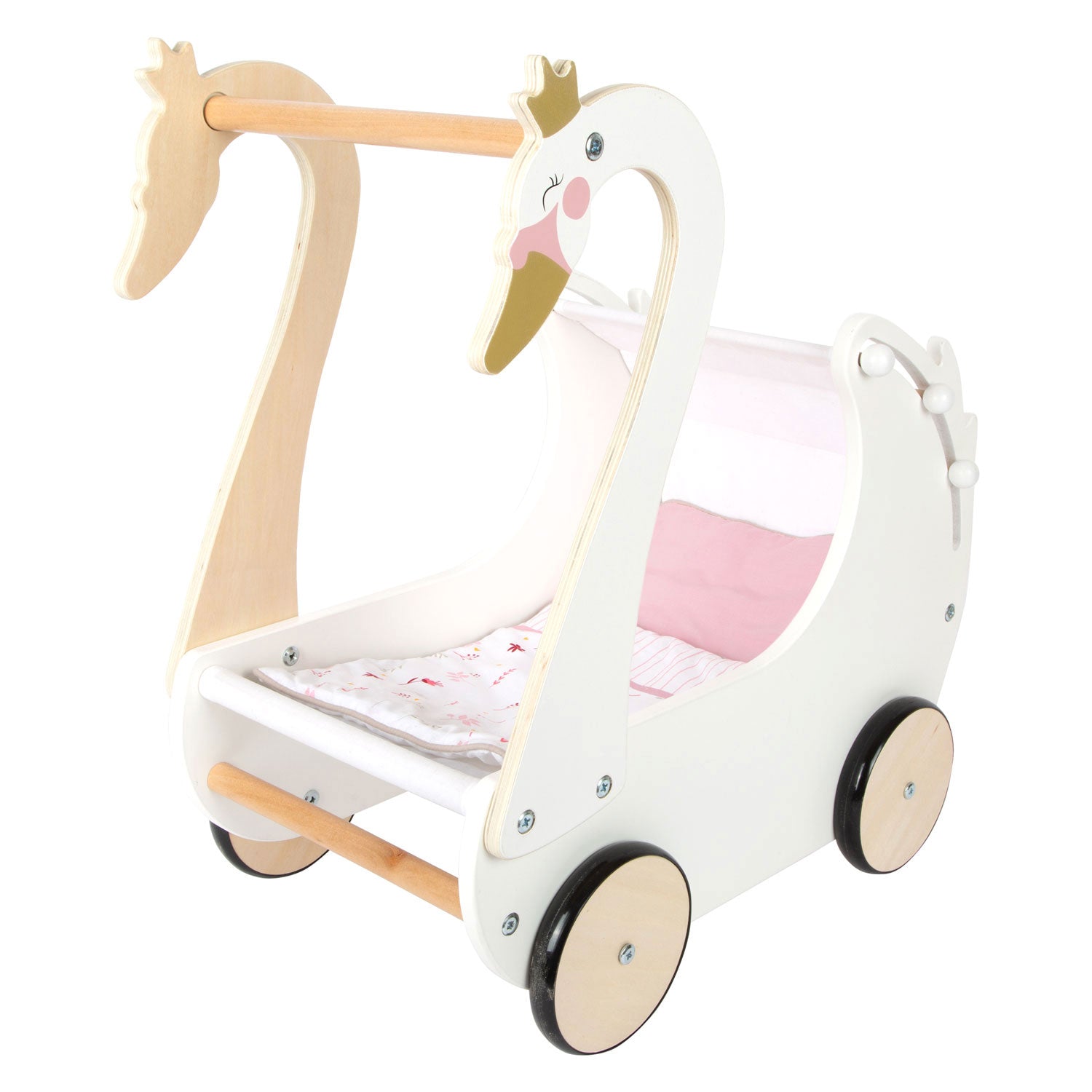 Small foot - houten poppenwagen zwaan