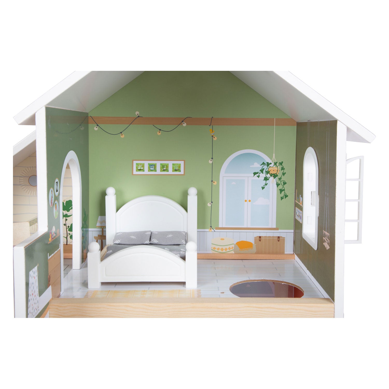 Small Foot Houten Stadsvilla Poppenhuis met Meubeltjes, 9dlg.