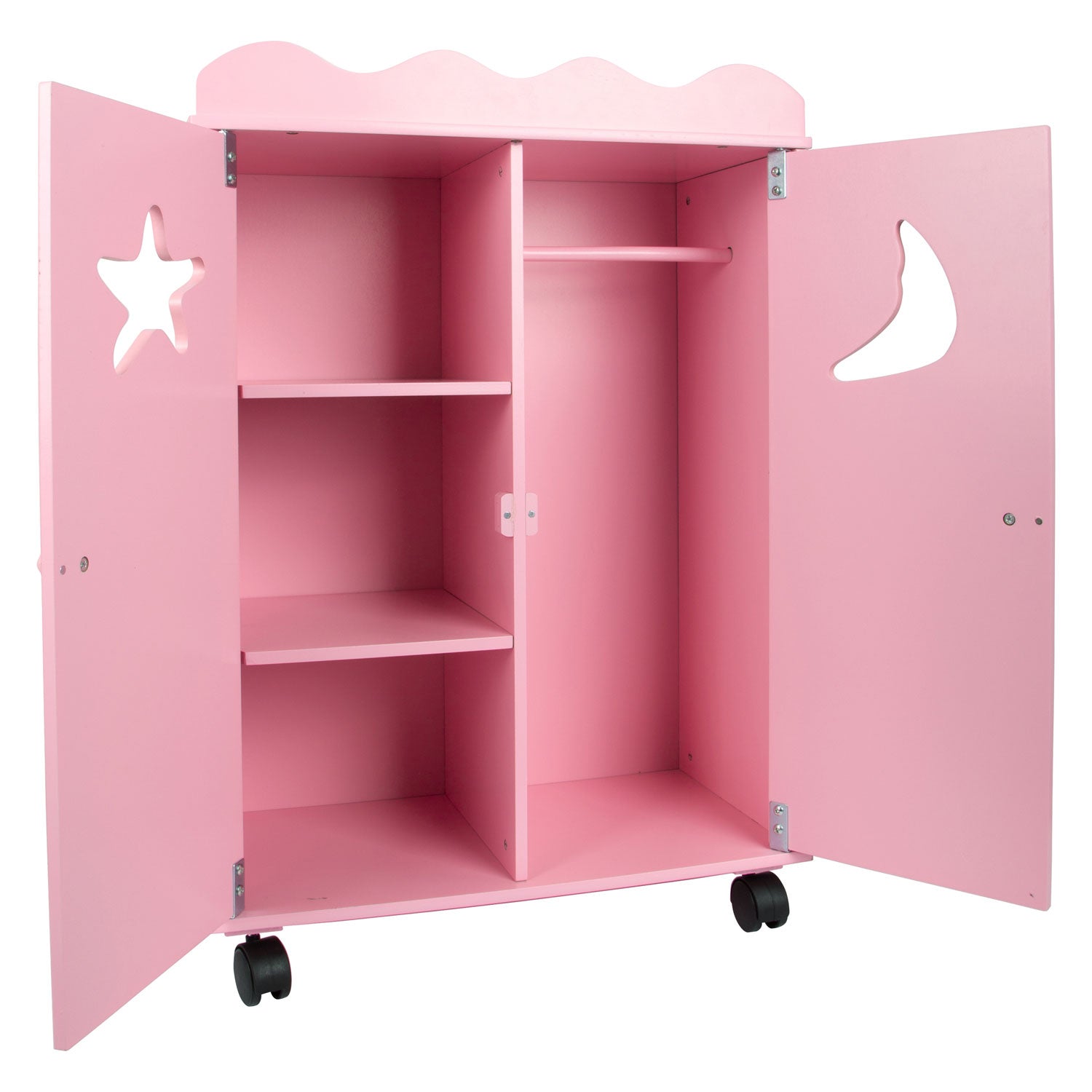 Small foot - wooden doll wardrobe pink