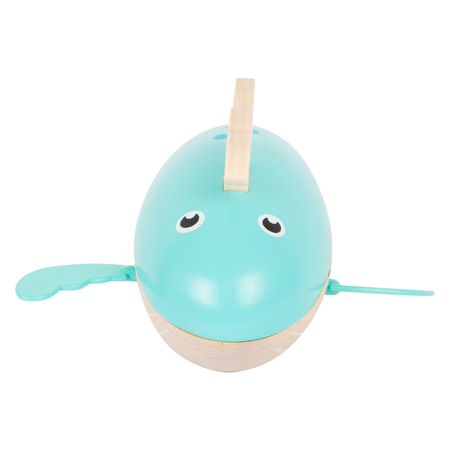 Small foot - bath toy wooden whale wind-up