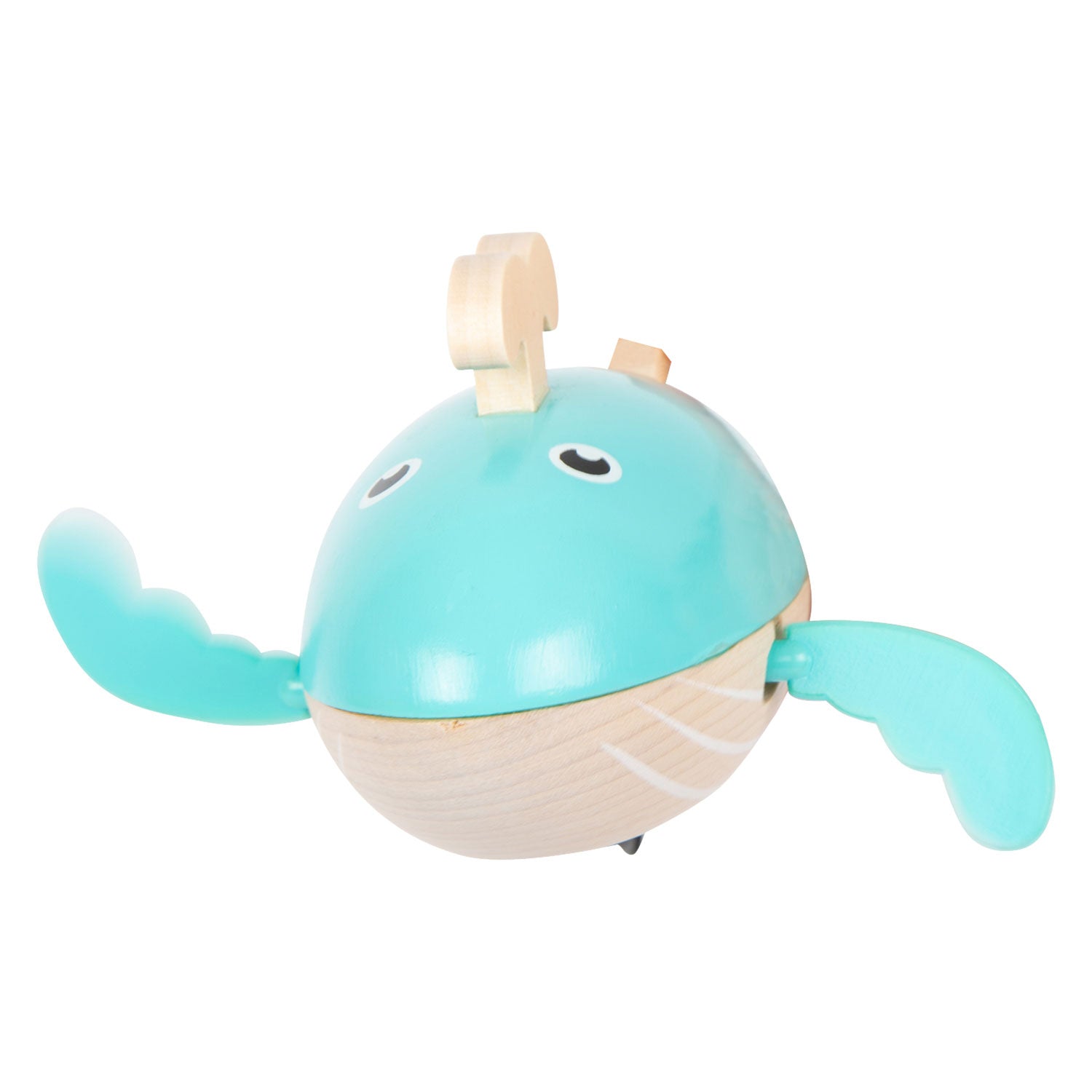 Small foot - bath toy wooden whale wind-up