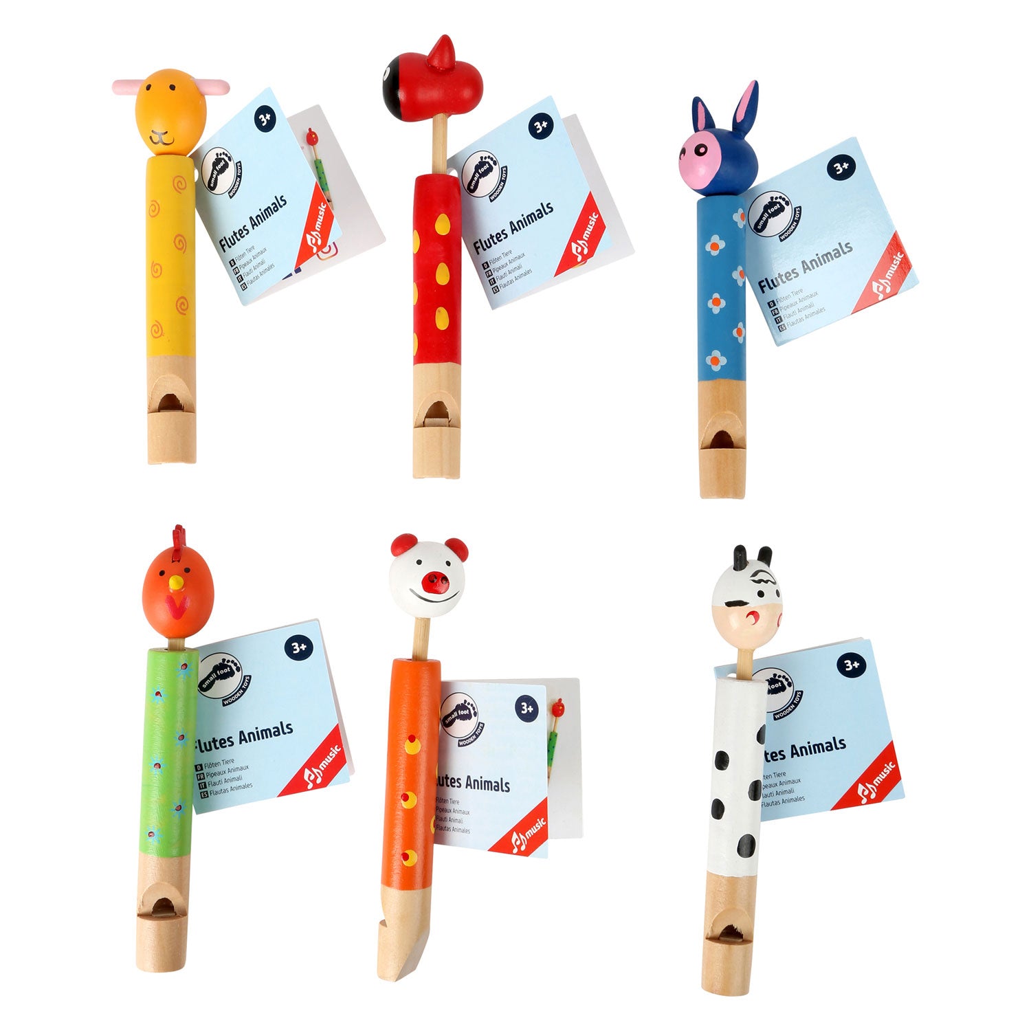 Small foot - animal whistle, set of 6