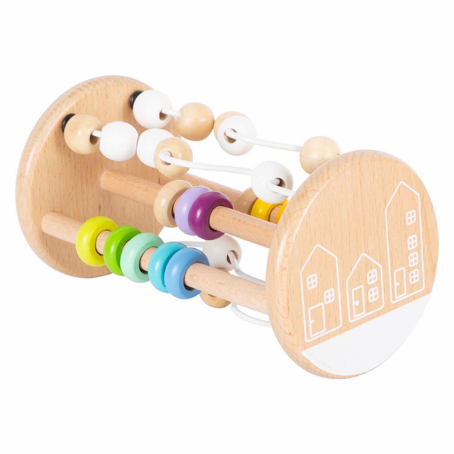Small foot - wooden rattle motor skills spiral rainbow