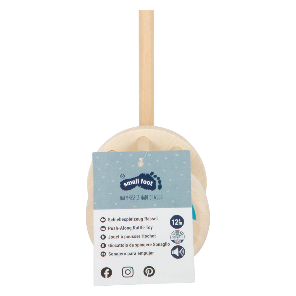 Small foot - wooden push toy rattle